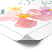 Arbeit hart be Kind Bleibe Humble Floral Art Poster (Ecke)