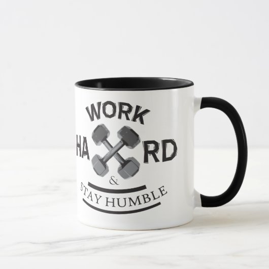 Arbeit hart Bleibe Humble - Dumbell Tasse (Rechts)
