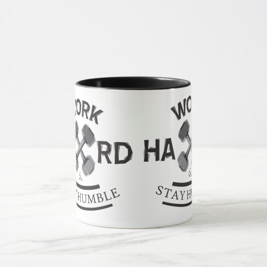 Arbeit hart Bleibe Humble - Dumbell Tasse (Zentrum)