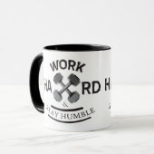 Arbeit hart Bleibe Humble - Dumbell Tasse (Vorderseite Links)