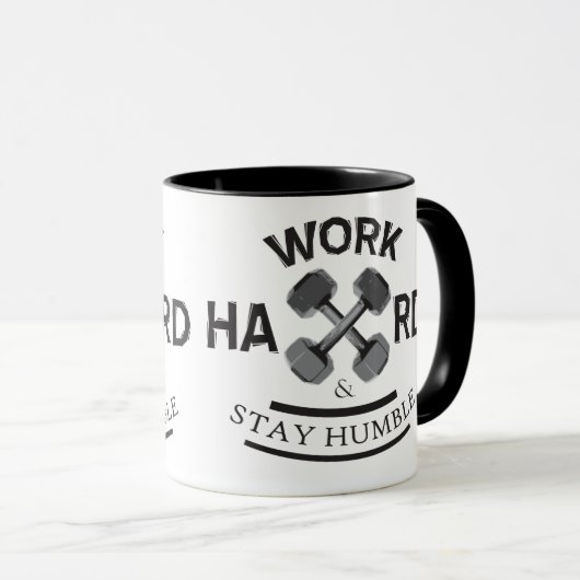Arbeit hart Bleibe Humble - Dumbell Tasse (VorderseiteRechts)