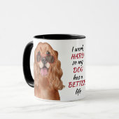 Arbeit hart für meine Cocker Spaniel Hund-Tasse Tasse (Vorderseite Links)