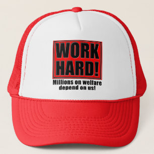 Arbeit hart für Wohlfahrt Funny Ball Cap Hat Redew Truckerkappe