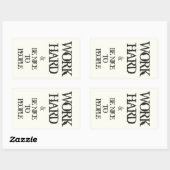 Arbeit hart und seien Sie nett Menschen motivieren Rechteckiger Aufkleber (Blatt)