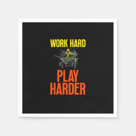 Arbeit harte Play so harte ATV Quad Riding Meme Serviette (Vorderseite)