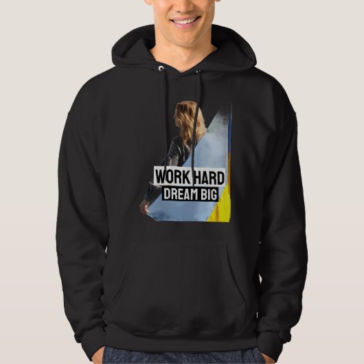 Arbeit harter Traum groß Hoodie (Vorderseite)