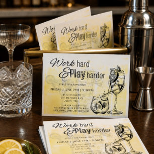 Arbeit hartes Spiel Harder Happy Hour Einladung