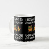 Arbeit im Garten-Fall mit Hühnern Kaffeetasse (Vorderseite Links)