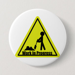 Arbeit in Arbeit Knopf Button