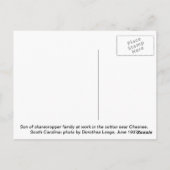 Arbeit in der Baumwolle Postkarte (Rückseite)