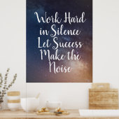 ARBEIT IN SILENCE - Night Sky Zitat Poster (Küche)