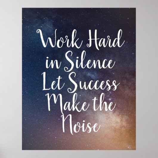 ARBEIT IN SILENCE - Night Sky Zitat Poster (Vorne)