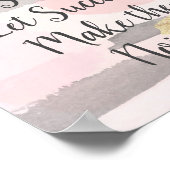 ARBEIT IN SILENZ - Pink Gold Zitat Poster (Ecke)