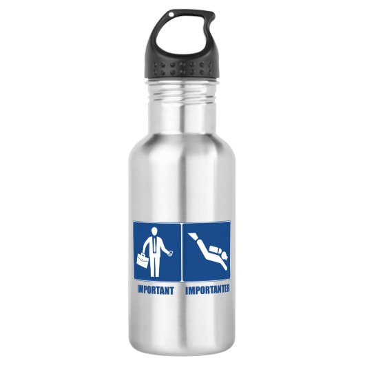 Arbeit ist wichtig, das Tauchen ist wichtig Edelstahlflasche (Vorderseite)