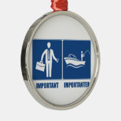 Arbeit ist wichtig, Fischerei ist wichtig Silbernes Ornament (Rechts)