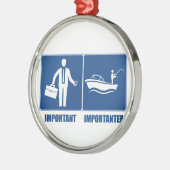Arbeit ist wichtig, Fischerei ist wichtig Silbernes Ornament (Links)