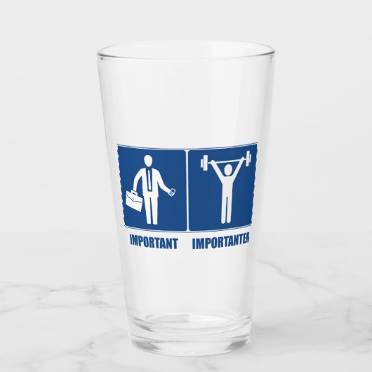 Arbeit ist wichtig Gewichtszunahme ist wichtig Glas (Vorderseite)