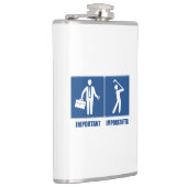 Arbeit ist wichtig, Golf ist wichtig Flachmann (Rechts)