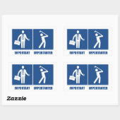 Arbeit ist wichtig, Golf ist wichtig Rechteckiger Aufkleber (Blatt)