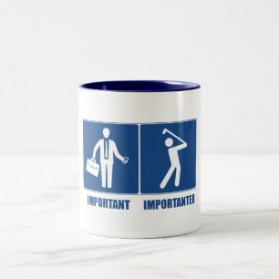 Arbeit ist wichtig, Golf ist wichtiger Zweifarbige Tasse