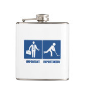 Arbeit ist wichtig, Hockey ist wichtig Flachmann (Vorderseite)