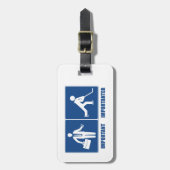 Arbeit ist wichtig, Hockey ist wichtig Gepäckanhänger (Vorderseite vertikal)