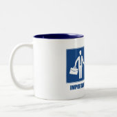 Arbeit ist wichtig, Hockey ist wichtig Zweifarbige Tasse (Links)