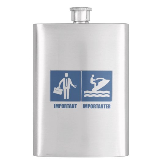 Arbeit ist wichtig, Jet Ski ist wichtig Flachmann (Vorderseite)