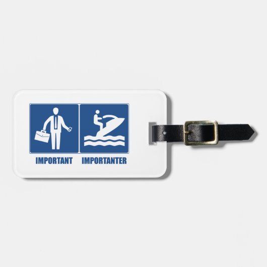 Arbeit ist wichtig, Jet Ski ist wichtig Gepäckanhänger (Vorderseite horizontal)