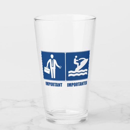 Arbeit ist wichtig, Jet Ski ist wichtig Glas (Vorderseite)
