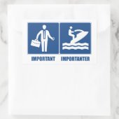 Arbeit ist wichtig, Jet Ski ist wichtig Rechteckiger Aufkleber (Tasche)