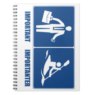 Arbeit ist wichtig, Kajak ist wichtig Notizblock