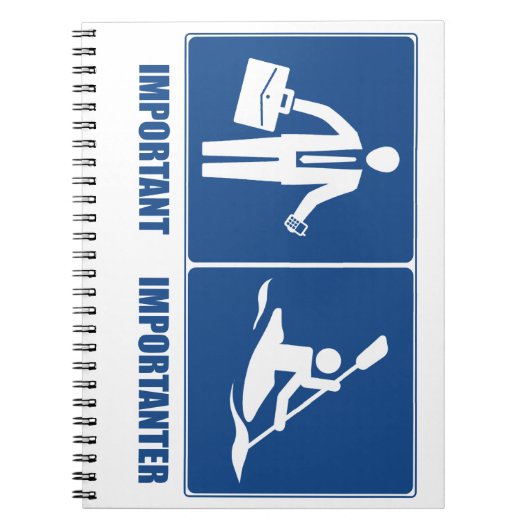 Arbeit ist wichtig, Kajak ist wichtig Notizblock (Vorderseite)