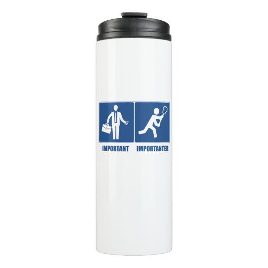 Arbeit ist wichtig, Lacrosse ist wichtig Thermosbecher (Vorderseite)