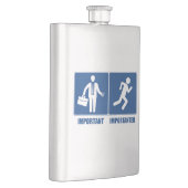 Arbeit ist wichtig, Laufen ist wichtig Flachmann (Rechts)