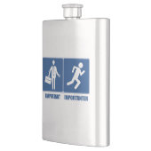 Arbeit ist wichtig, Laufen ist wichtig Flachmann (Links)