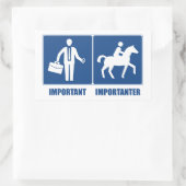 Arbeit ist wichtig, Pferdereiten ist wichtig Rechteckiger Aufkleber (Tasche)