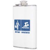 Arbeit ist wichtig, Schwimmen ist wichtig Flachmann (Links)