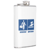 Arbeit ist wichtig, Schwimmen ist wichtig Flachmann (Rechts)