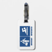 Arbeit ist wichtig, Schwimmen ist wichtig Gepäckanhänger (Rückseite vertikal)