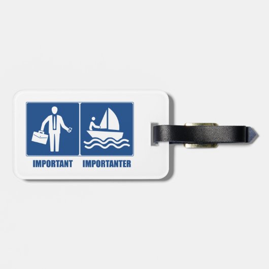 Arbeit ist wichtig, Segeln ist wichtig Gepäckanhänger (Rückseite horizontal)