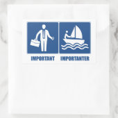 Arbeit ist wichtig, Segeln ist wichtig Rechteckiger Aufkleber (Tasche)