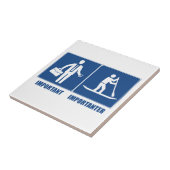 Arbeit ist wichtig, Standup Paddling ist wichtig Fliese (Seite)