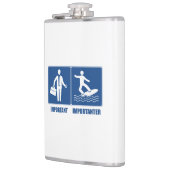 Arbeit ist wichtig, Surfen ist wichtig Flachmann (Links)