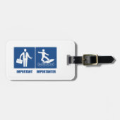 Arbeit ist wichtig, Surfen ist wichtig Gepäckanhänger (Vorderseite horizontal)