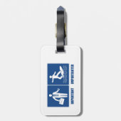 Arbeit ist wichtig, Surfen ist wichtig Gepäckanhänger (Rückseite vertikal)