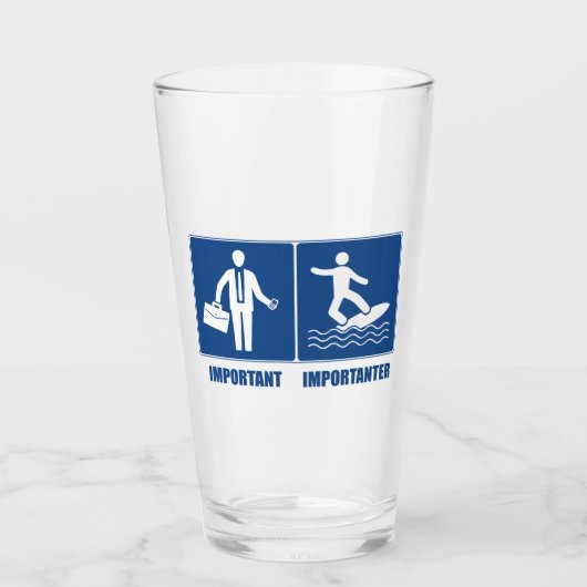 Arbeit ist wichtig, Surfen ist wichtig Glas (Vorderseite)