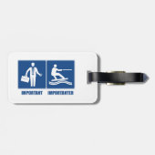 Arbeit ist wichtig, Wakeboarding ist wichtig Gepäckanhänger (Rückseite horizontal)