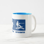 Arbeit ist wichtig, Wakeboarding ist wichtiger Zweifarbige Tasse (VorderseiteRechts)