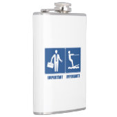 Arbeit ist wichtig, Wasserski ist wichtig Flachmann (Rechts)